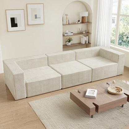 Module Corduroy Three Seater Compression Sofas