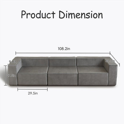 Module Corduroy Three Seater Compression Sofas