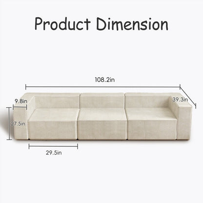 Module Corduroy Three Seater Compression Sofas