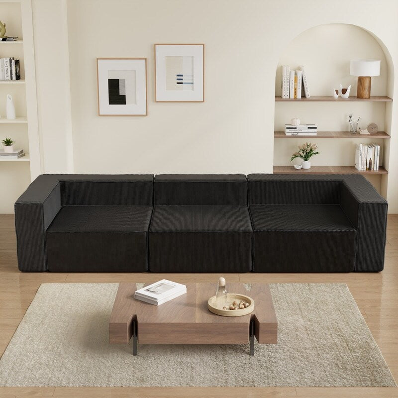Module Corduroy Three Seater Compression Sofas