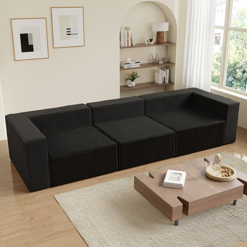 Module Corduroy Three Seater Compression Sofas