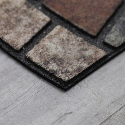 Mohawk Home Mosaic Mythos Stone Allwetter-Fußmatte aus recyceltem Gummi, 38 x 73 cm