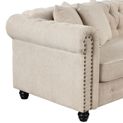 Morden Fort Chesterfield Sofa Living Room Furniture Couches Linen