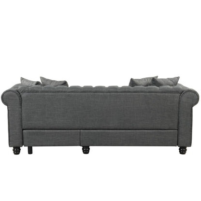 Morden Fort Chesterfield Sofa Living Room Furniture Couches Linen