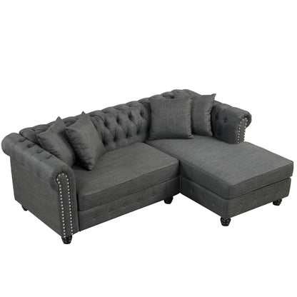 Morden Fort Chesterfield Sofa Living Room Furniture Couches Linen