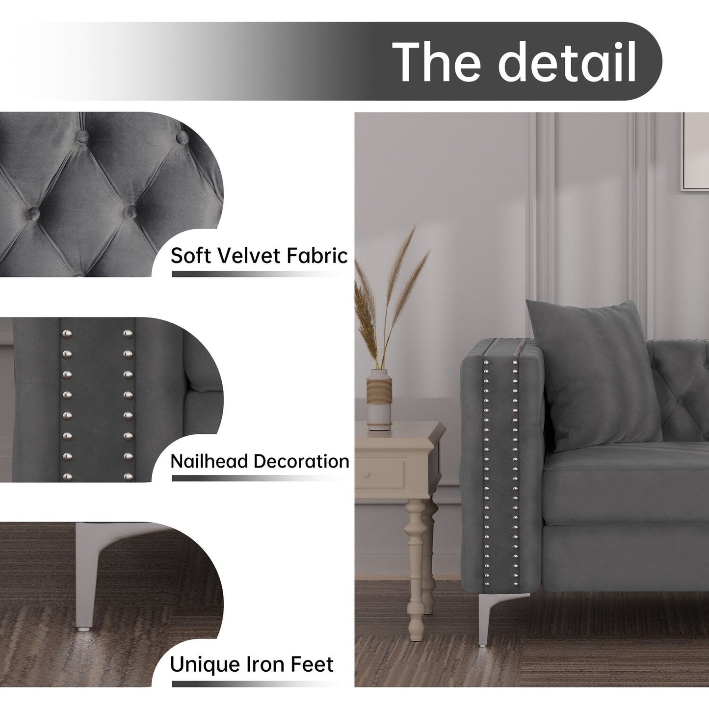 Morden Fort Deep Dutch Velvet Modern Sofa