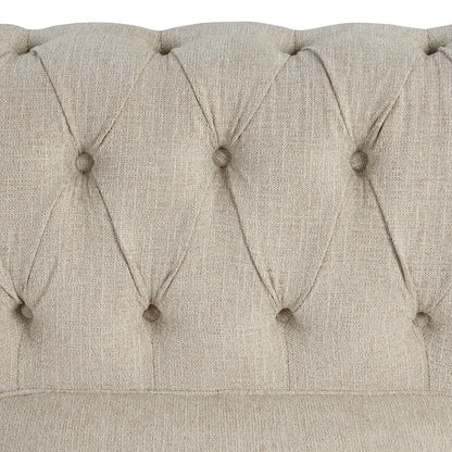 Morden Fort Linen Chesterfield Sofa with Button Tufted, Nailhead and Solid Wood Legs for Living Room