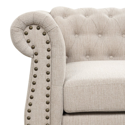 Morden Fort Chesterfield Tufted Velvet Sofa | Rolled Arm 3-Seater Couch