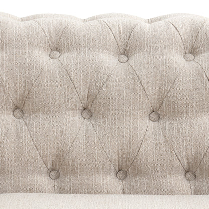 Morden Fort Chesterfield Tufted Velvet Sofa | Rolled Arm 3-Seater Couch
