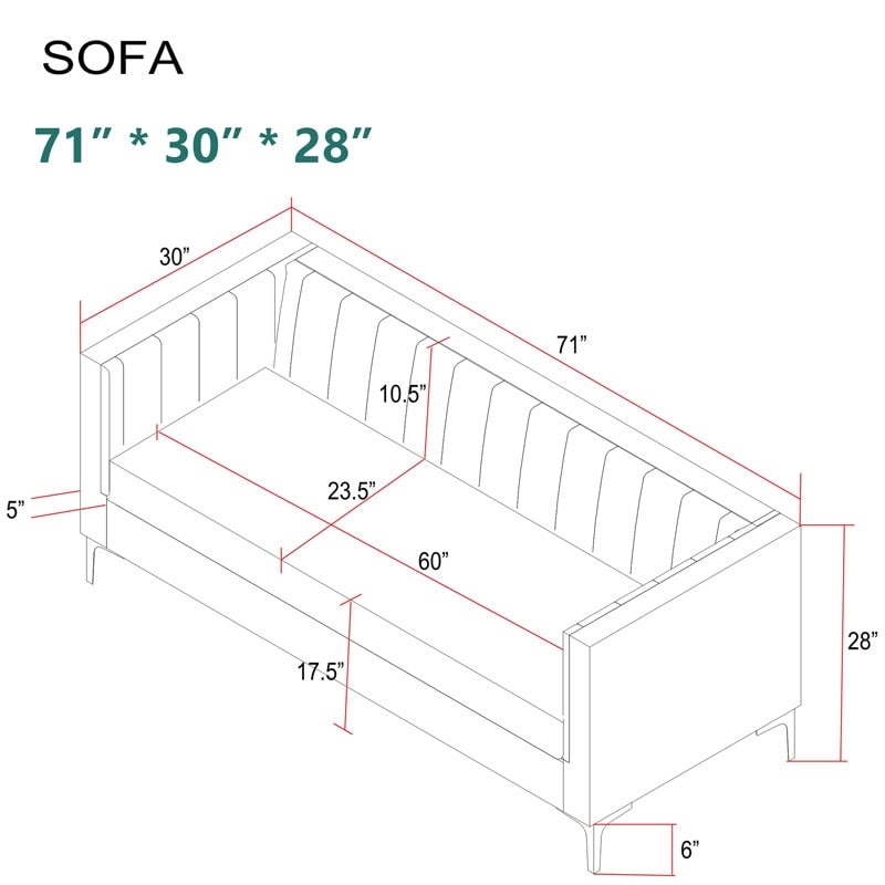 Morden Fort Upholstered Accent Living Room Sofa
