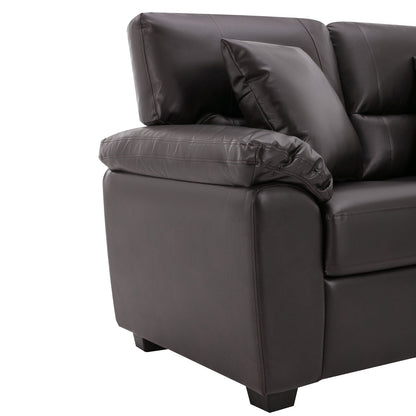 Morden Fort Upholstered Sofa for Living Room,Three-Seater Couch Faux Leather