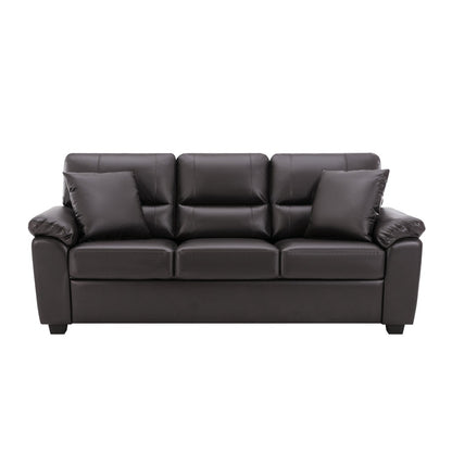 Morden Fort Upholstered Sofa for Living Room,Three-Seater Couch Faux Leather