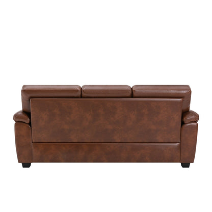 Morden Fort Upholstered Sofa for Living Room,Three-Seater Couch Faux Leather