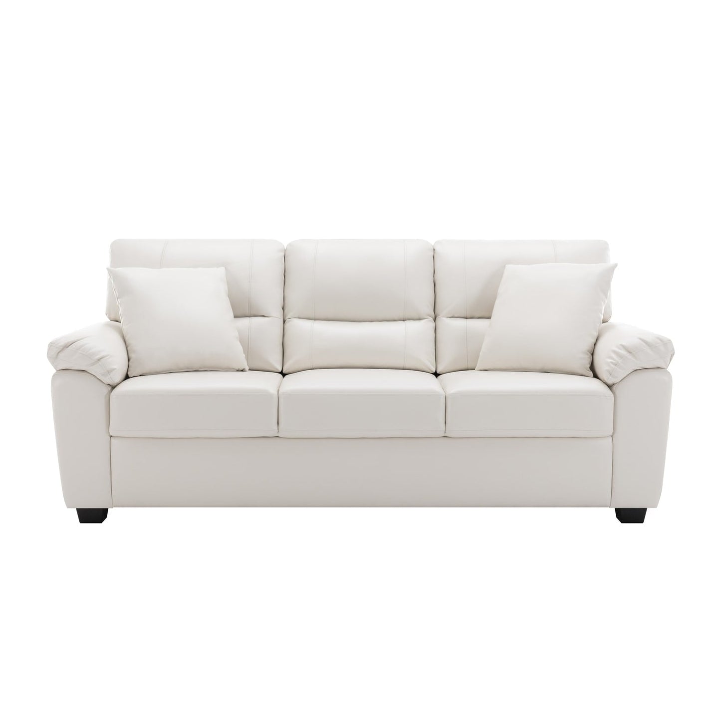 Morden Fort Upholstered Sofa for Living Room,Three-Seater Couch Faux Leather