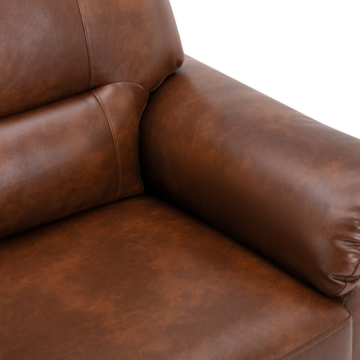 Morden Fort Upholstered Sofa for Living Room,Three-Seater Couch Faux Leather