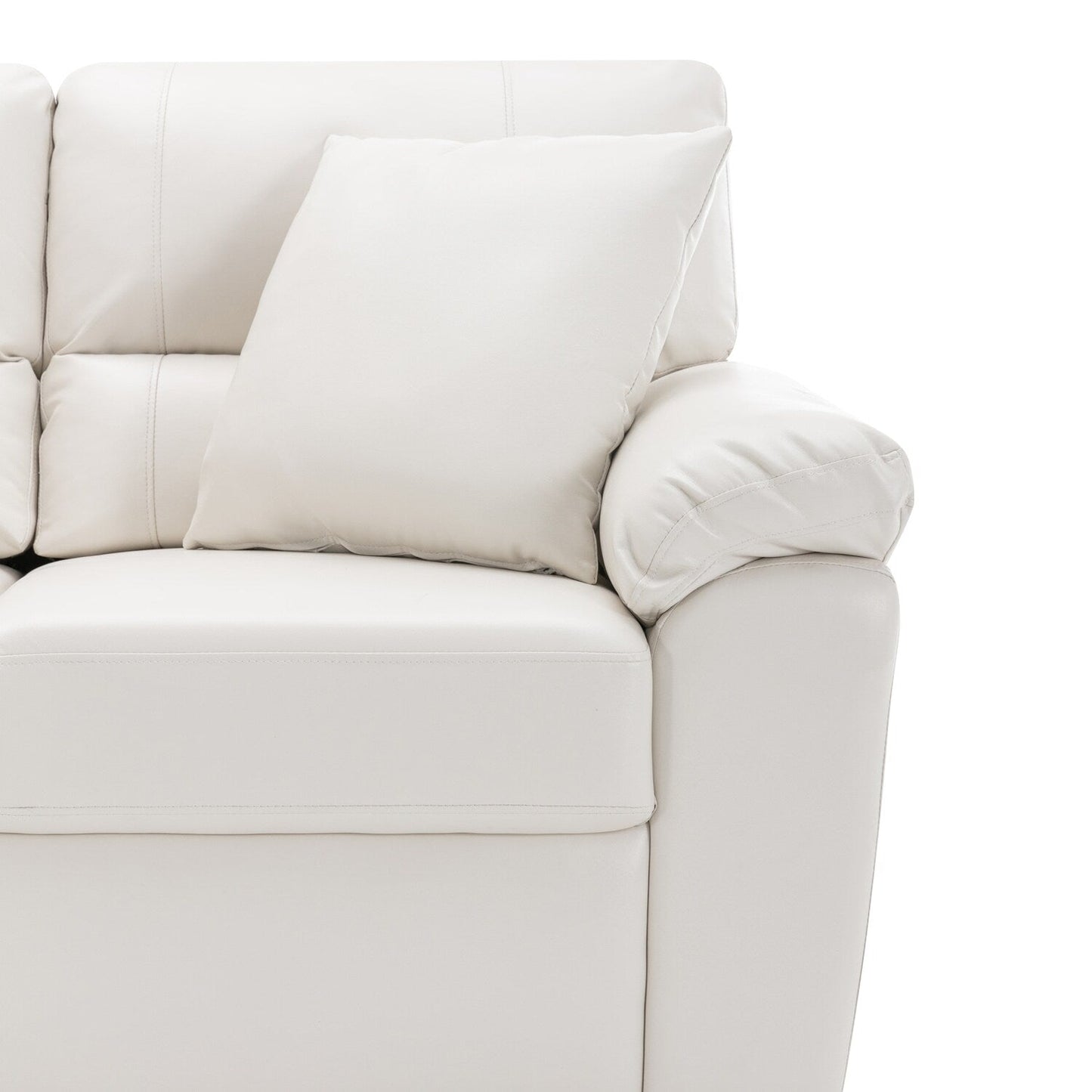 Morden Fort Upholstered Sofa for Living Room,Three-Seater Couch Faux Leather