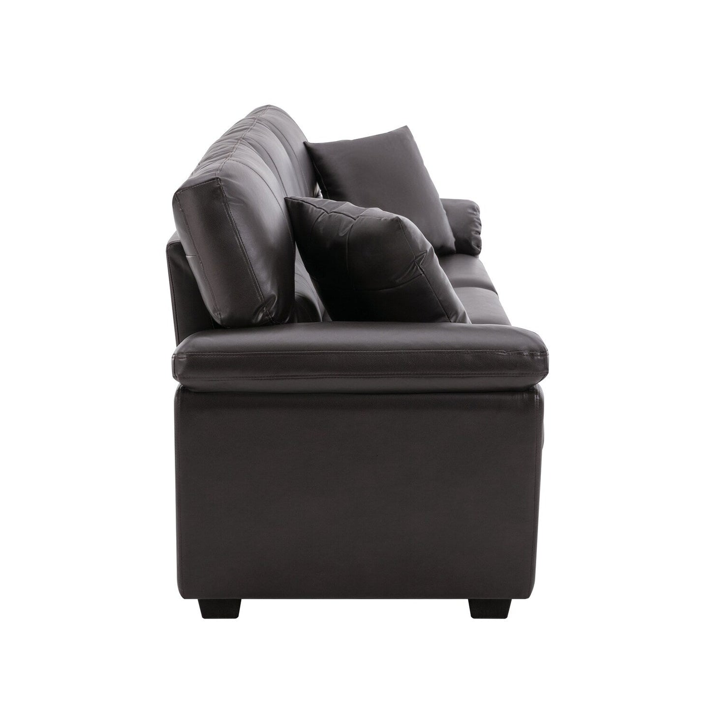 Morden Fort Upholstered Sofa for Living Room,Three-Seater Couch Faux Leather