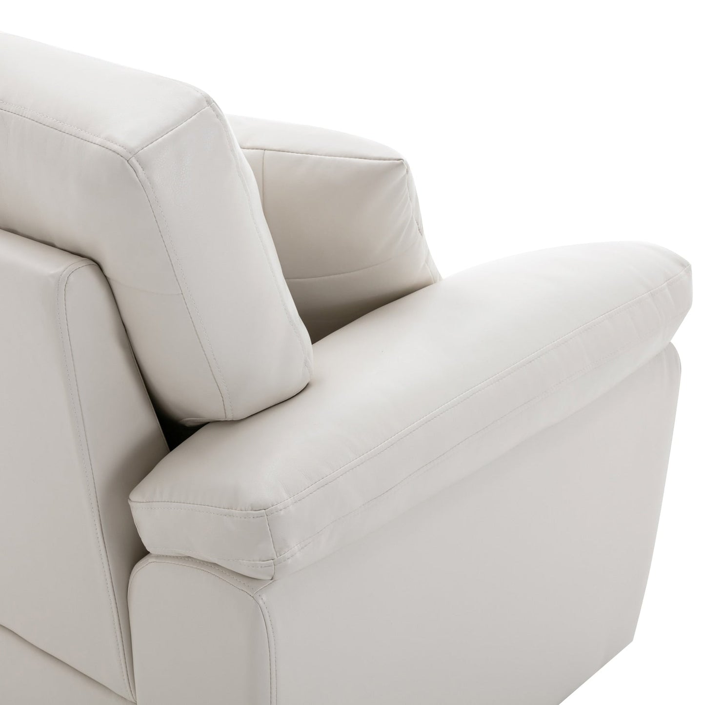 Morden Fort Upholstered Sofa for Living Room,Three-Seater Couch Faux Leather