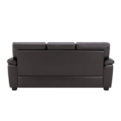 Morden Fort Upholstered Sofa for Living Room,Three-Seater Couch Faux Leather