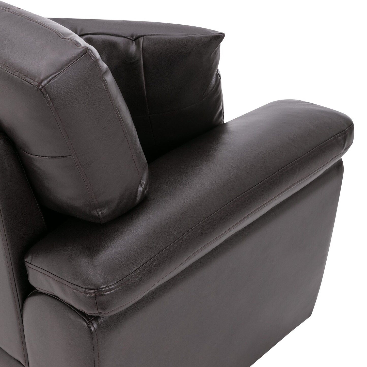 Morden Fort Upholstered Sofa for Living Room,Three-Seater Couch Faux Leather