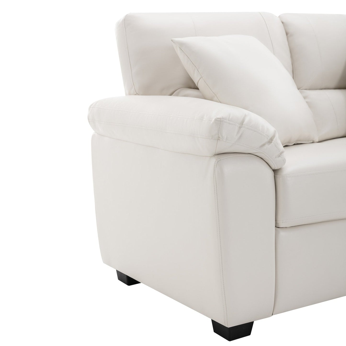 Morden Fort Upholstered Sofa for Living Room,Three-Seater Couch Faux Leather
