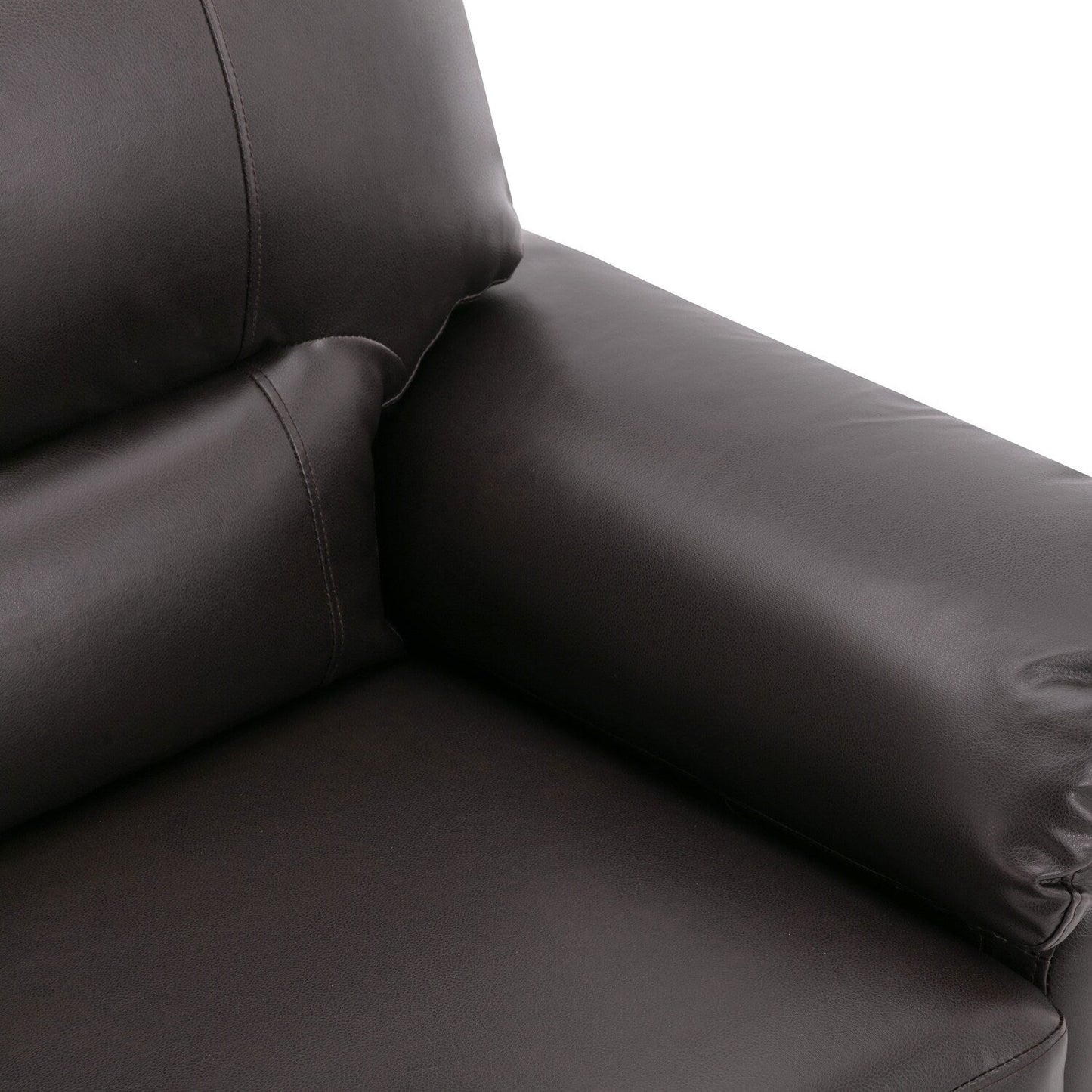 Morden Fort Upholstered Sofa for Living Room,Three-Seater Couch Faux Leather