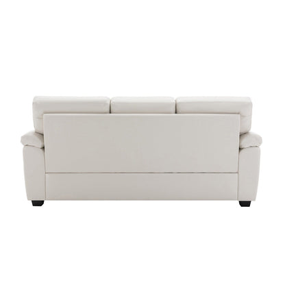Morden Fort Upholstered Sofa for Living Room,Three-Seater Couch Faux Leather
