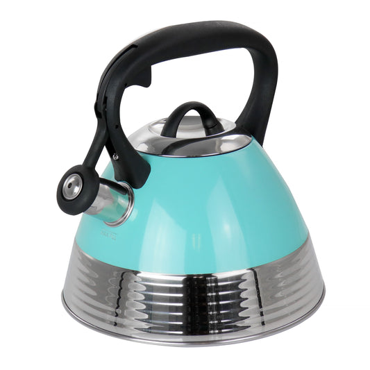 Mr. Coffee 2,5 Quart Edelstahl-Pfeifkessel in Türkis