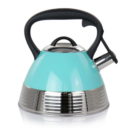 Mr. Coffee 2,5 Quart Edelstahl-Pfeifkessel in Türkis