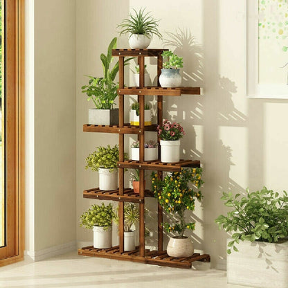 Mehrstöckige Pflanzenregale Blumenregal Pflanzenständer aus Holz