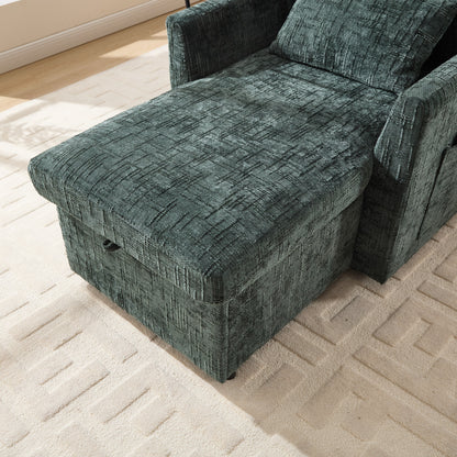 Multifunctional Lazy Person Sofa Recliner Can Be Stored Storage Backrest With Cell Phone Bracket Chenille Single Leisure Chair