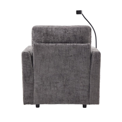 Multifunctional Lazy Person Sofa Recliner Can Be Stored Storage Backrest With Cell Phone Bracket Chenille Single Leisure Chair