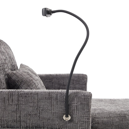 Multifunctional Lazy Person Sofa Recliner Can Be Stored Storage Backrest With Cell Phone Bracket Chenille Single Leisure Chair