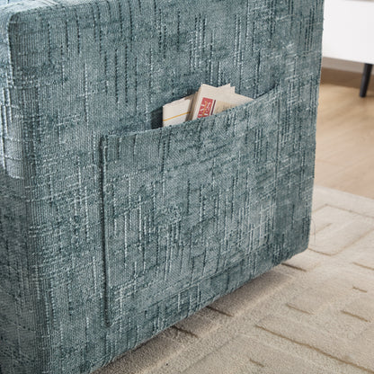 Multifunctional Lazy Person Sofa Recliner Can Be Stored Storage Backrest With Cell Phone Bracket Chenille Single Leisure Chair