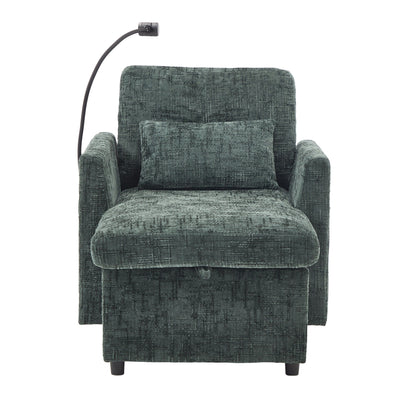 Multifunctional Lazy Person Sofa Recliner Can Be Stored Storage Backrest With Cell Phone Bracket Chenille Single Leisure Chair