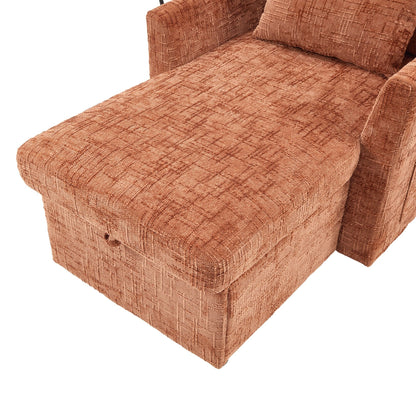 Multifunctional Lazy Person Sofa Recliner,Storage Backrest With Cell Phone Bracket Chenille Single Leisure Chair