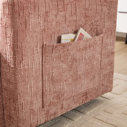 Multifunctional Lazy Person Sofa Recliner,Storage Backrest With Cell Phone Bracket Chenille Single Leisure Chair