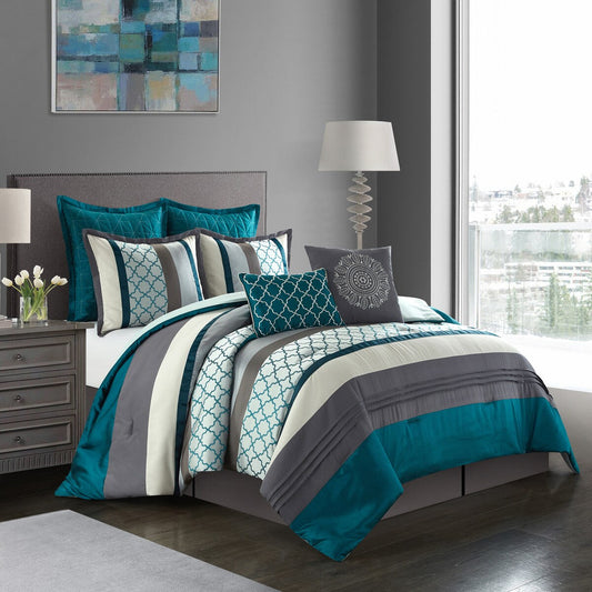 Nanshing Avalon Trellis 8-teiliges Bettdeckenset mit marokkanischem Druck