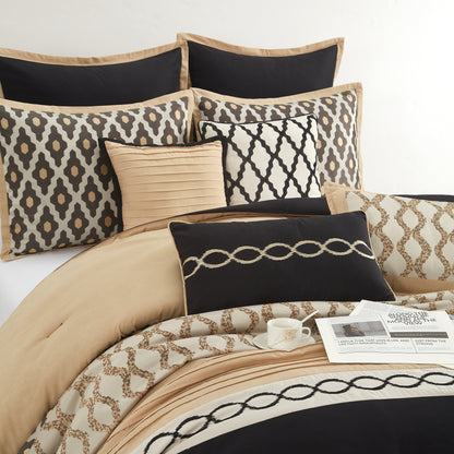 Nanshing Calvin Luxury10-teiliges geometrisches Bettdeckenset
