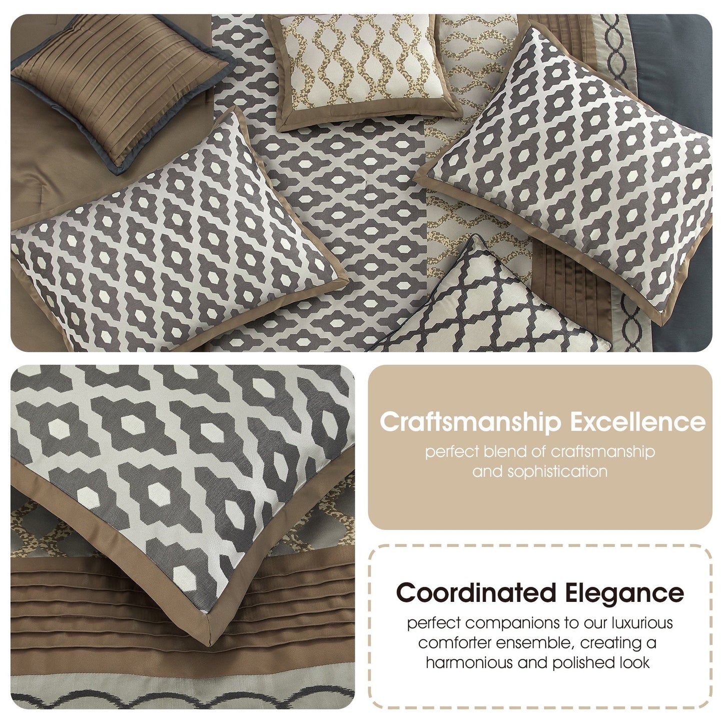 Nanshing Calvin Luxury10-teiliges geometrisches Bettdeckenset