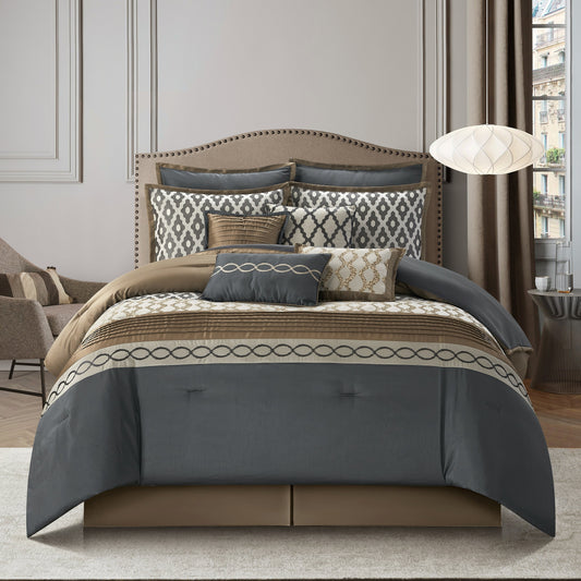 Nanshing Calvin Luxury10-teiliges geometrisches Bettdeckenset