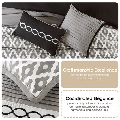 Nanshing Calvin Luxury10-teiliges geometrisches Bettdeckenset