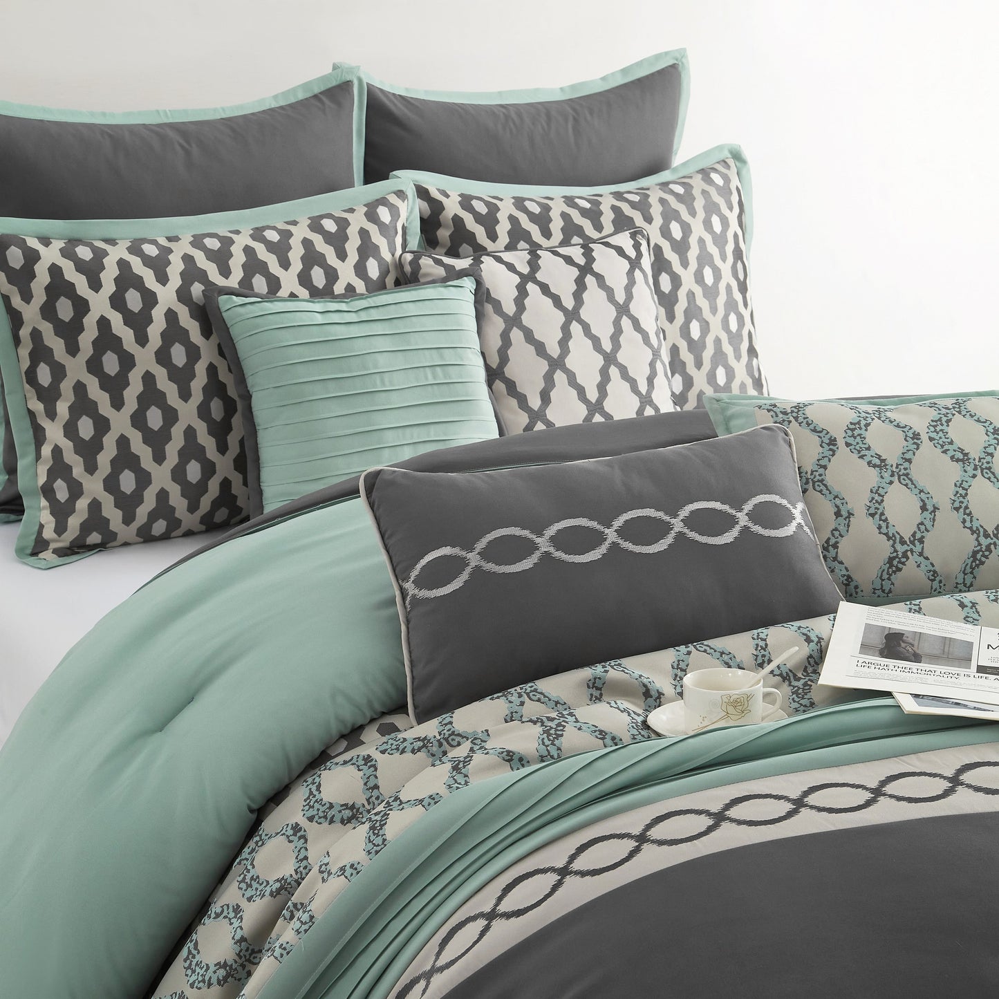 Nanshing Calvin Luxury10-teiliges geometrisches Bettdeckenset