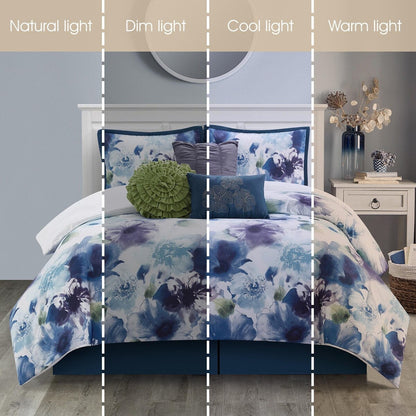 Nanshing Leela 7-teiliges Bettdeckenset mit Blumenmuster