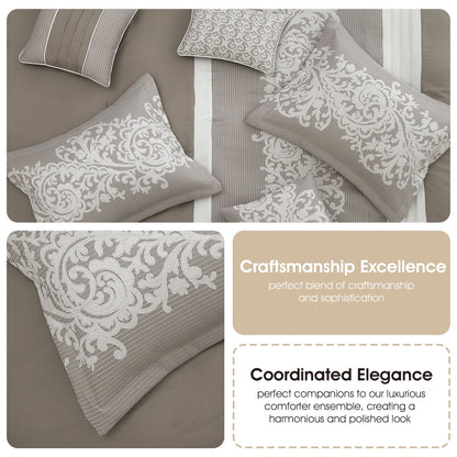 Nanshing Salem Damast-Jacquard 7-teiliges Bettdeckenset