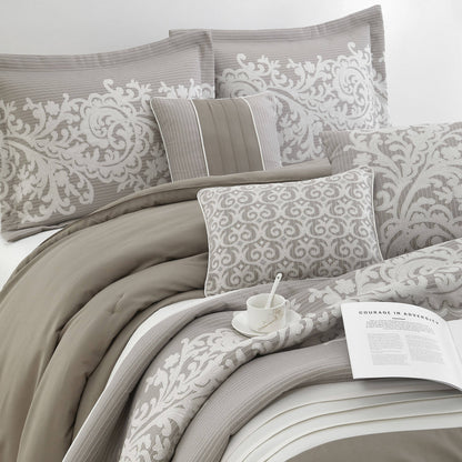 Nanshing Salem Damast-Jacquard 7-teiliges Bettdeckenset