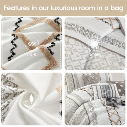 Nanshing Trina 15-teiliges Bettdeckenset mit Boho-Stickerei