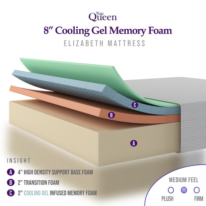 NapQueen Elizabeth 8 Kühlende Gel-Memoryschaummatratze