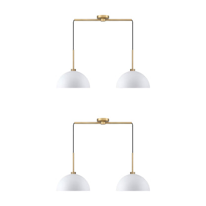 Nathan James Percy, moderne 2-flammige Pendelleuchte, Hängelampe mit Metallschirm und verstellbarem Kabel