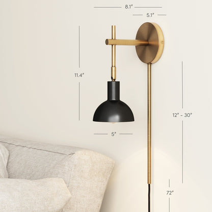 Nathan James Tamlin Wandleuchte mit Arm, 1 Leuchte, mit Plug-and-On-/Off-Schalter